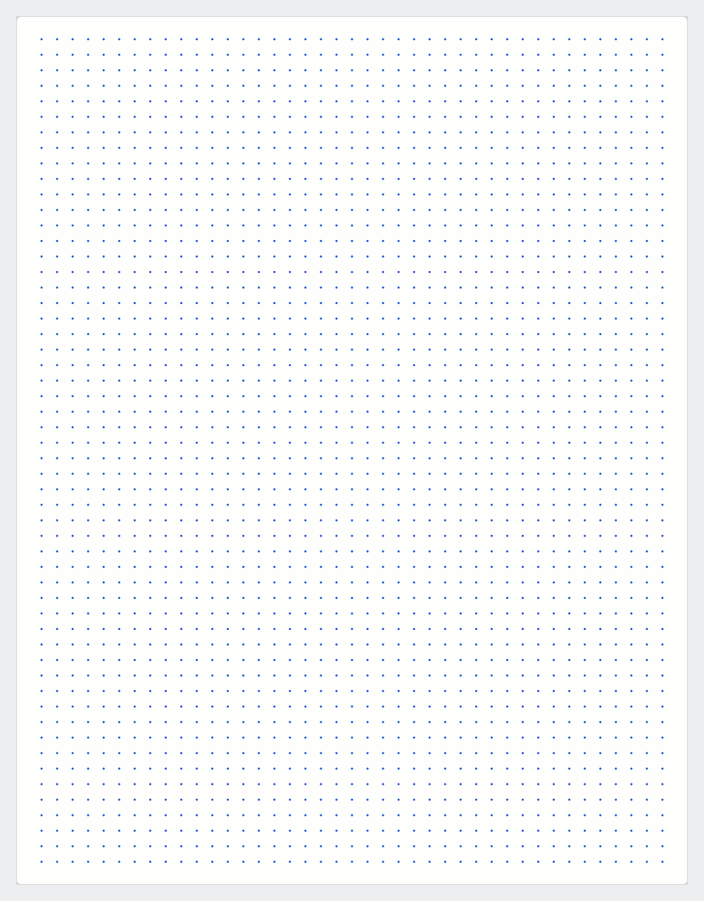A sheet of dot grid paper: 5 mm dot grid.